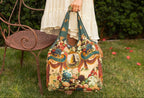 Market of Stars Stay Gold Boho Linen Tote Bag with Rabbit & Bees