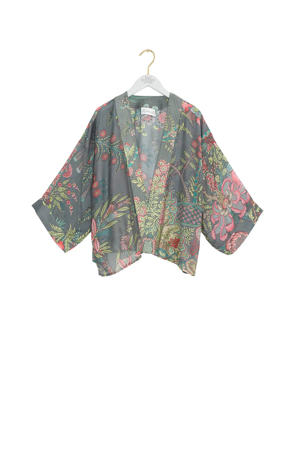 One Hundred Stars Kimono Boho Garden Grey