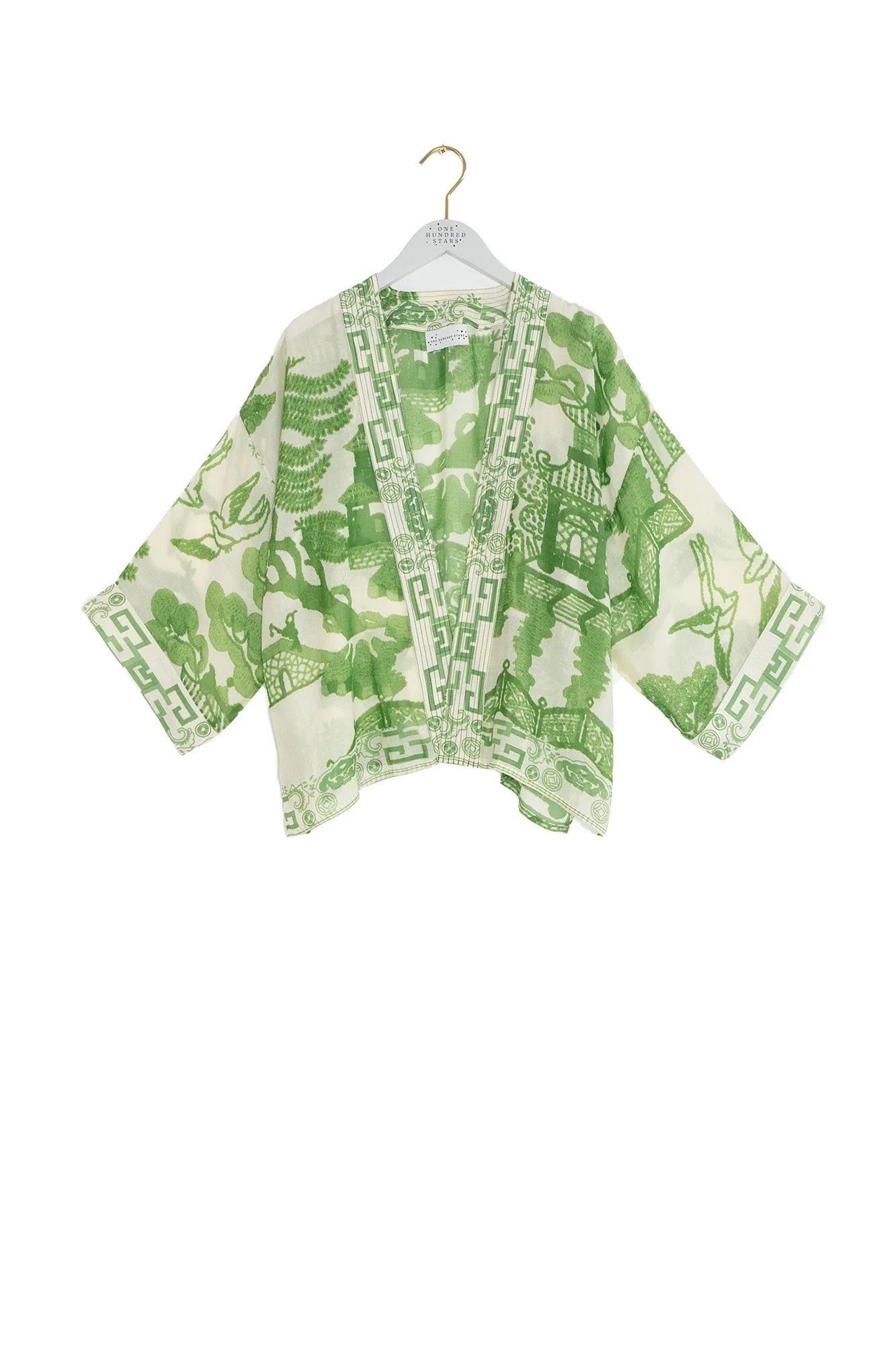 One Hundred Stars Kimono Giant Willow Green