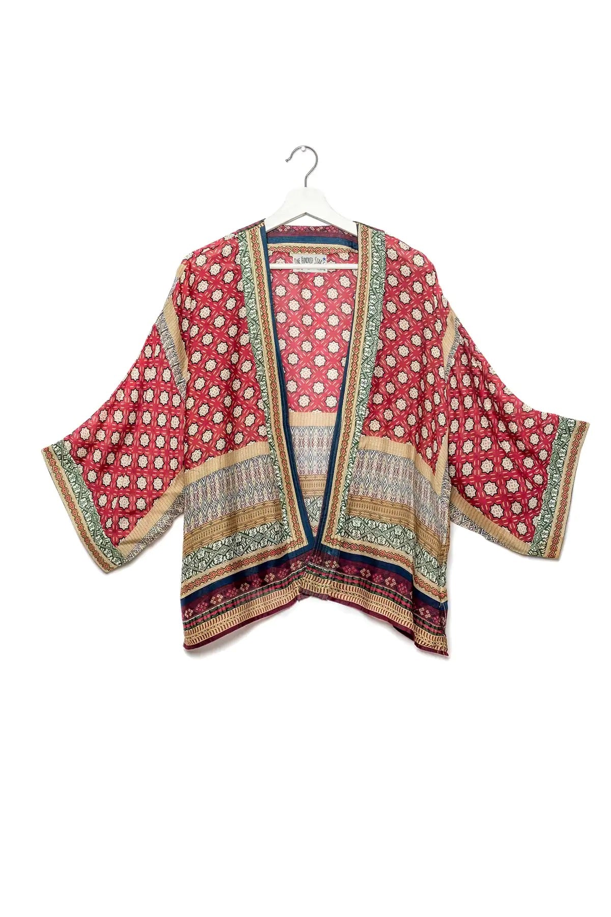 One Hundred Stars Kimono Moorish Burgundy