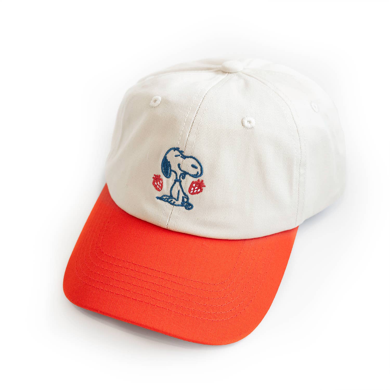 Snoopy Embroidered Strawberry Dad Hat
