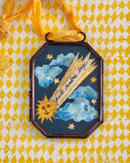Handmade Art Locket Large ~ Celestial Sun & Stars