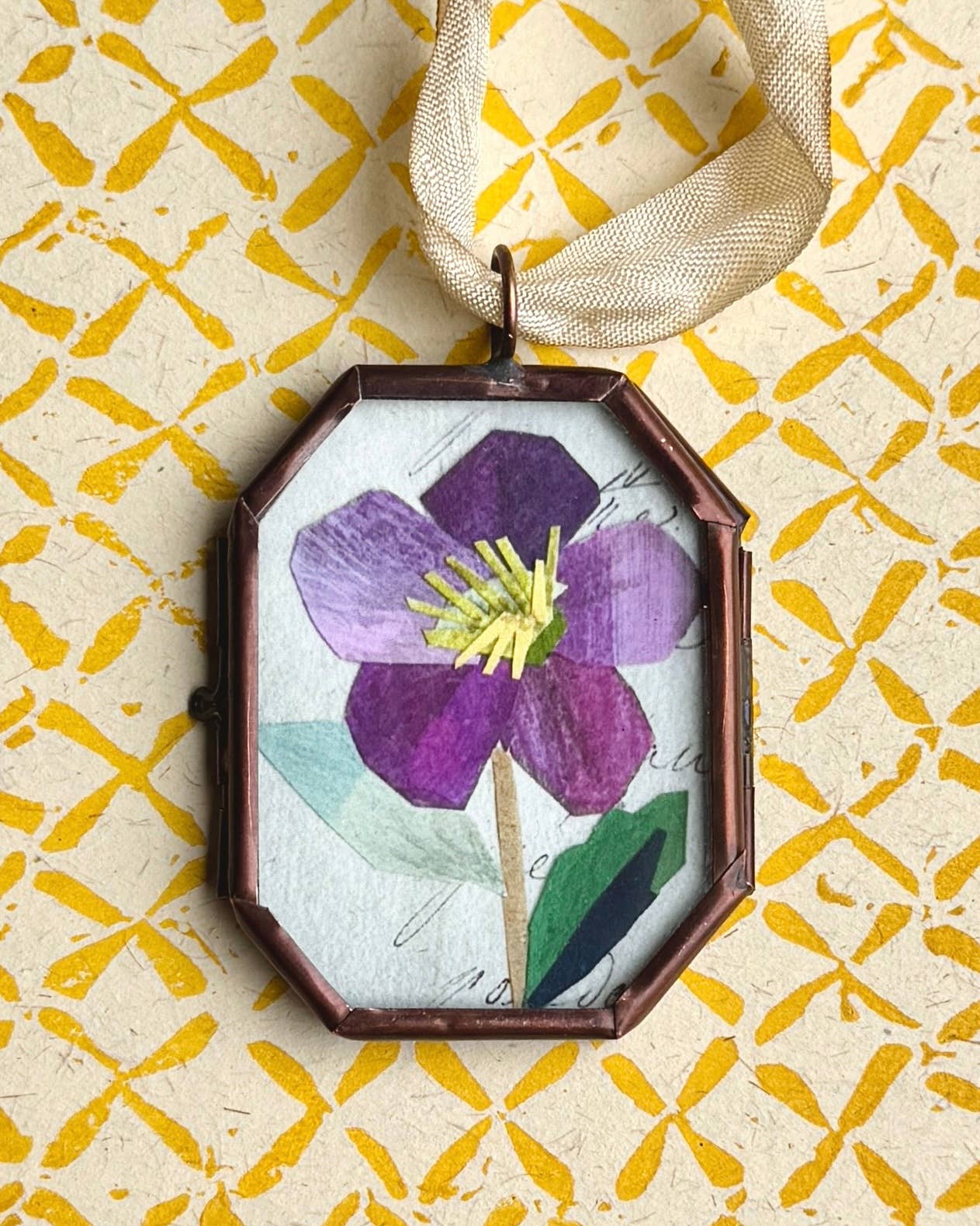 Handmade Art Locket ~ Hellebore