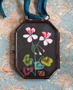 Handmade Art Locket Large ~ Geranium