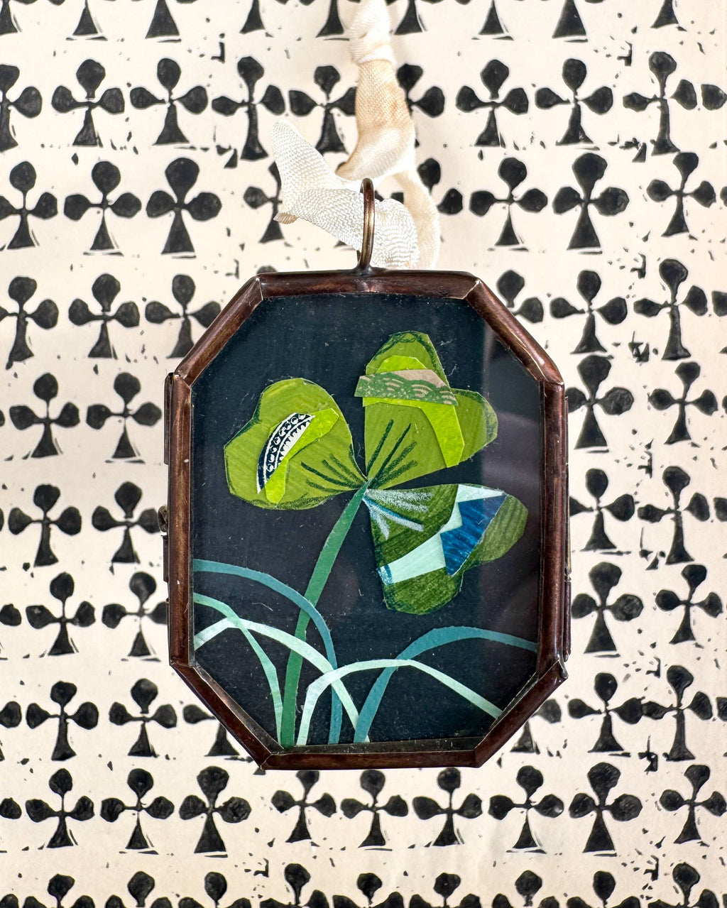 Handmade Art Locket ~ Clover