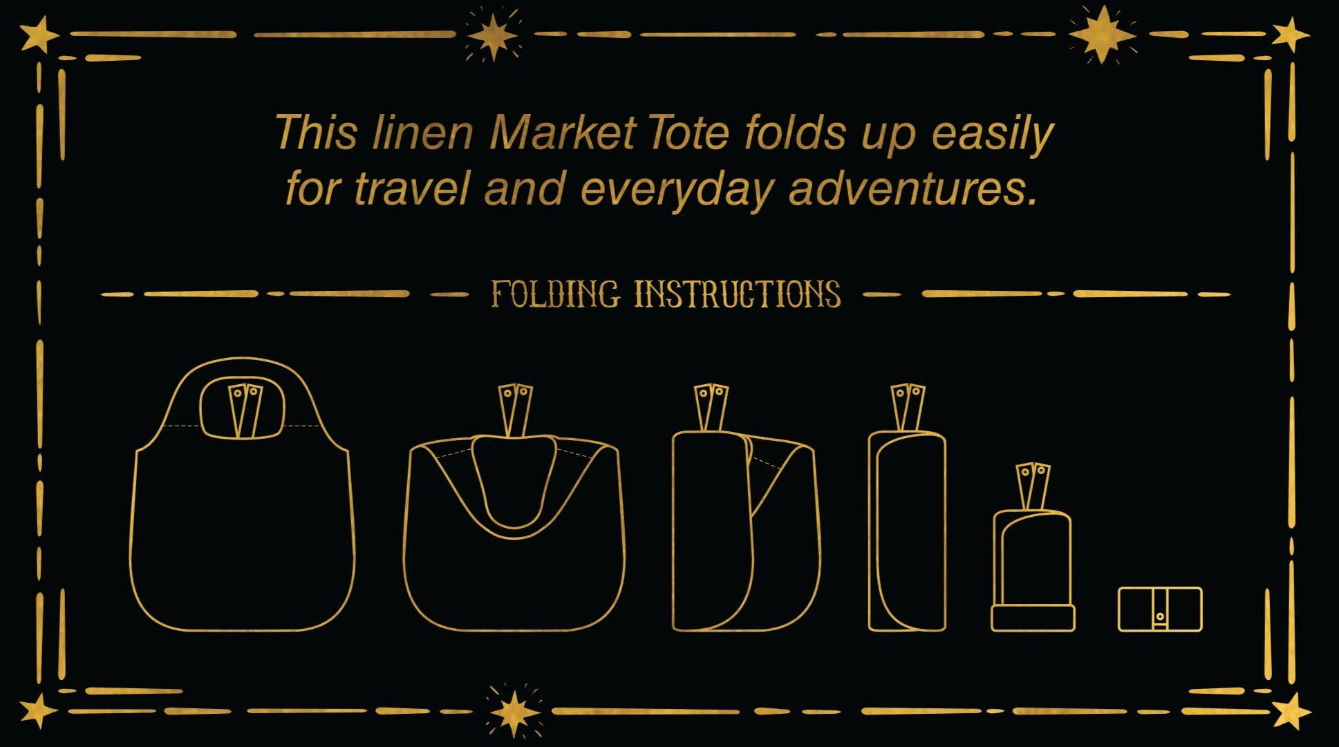 Market of Stars Stay Gold Boho Linen Tote Bag with Rabbit & Bees