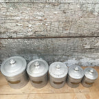 Set of  5 Vintage French Aluminium Storage Tins