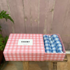 Set of Small Blue Gingham Napkins