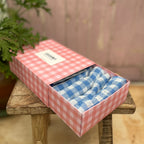Set of Small Blue Gingham Napkins