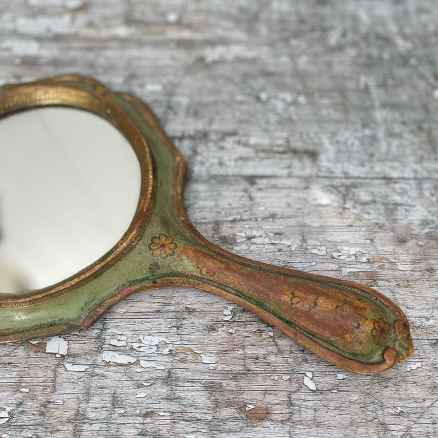 Antique Florentine Hand Mirror