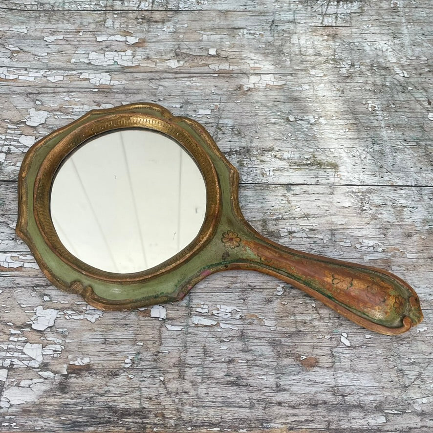 Antique Florentine Hand Mirror