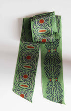 French SIlk Headband Camelia Khaki