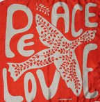 French SIlk Scarf Peace and Love Orange