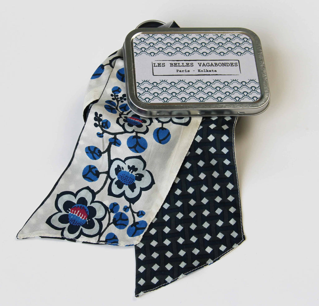 French Silk Headband Club Blue