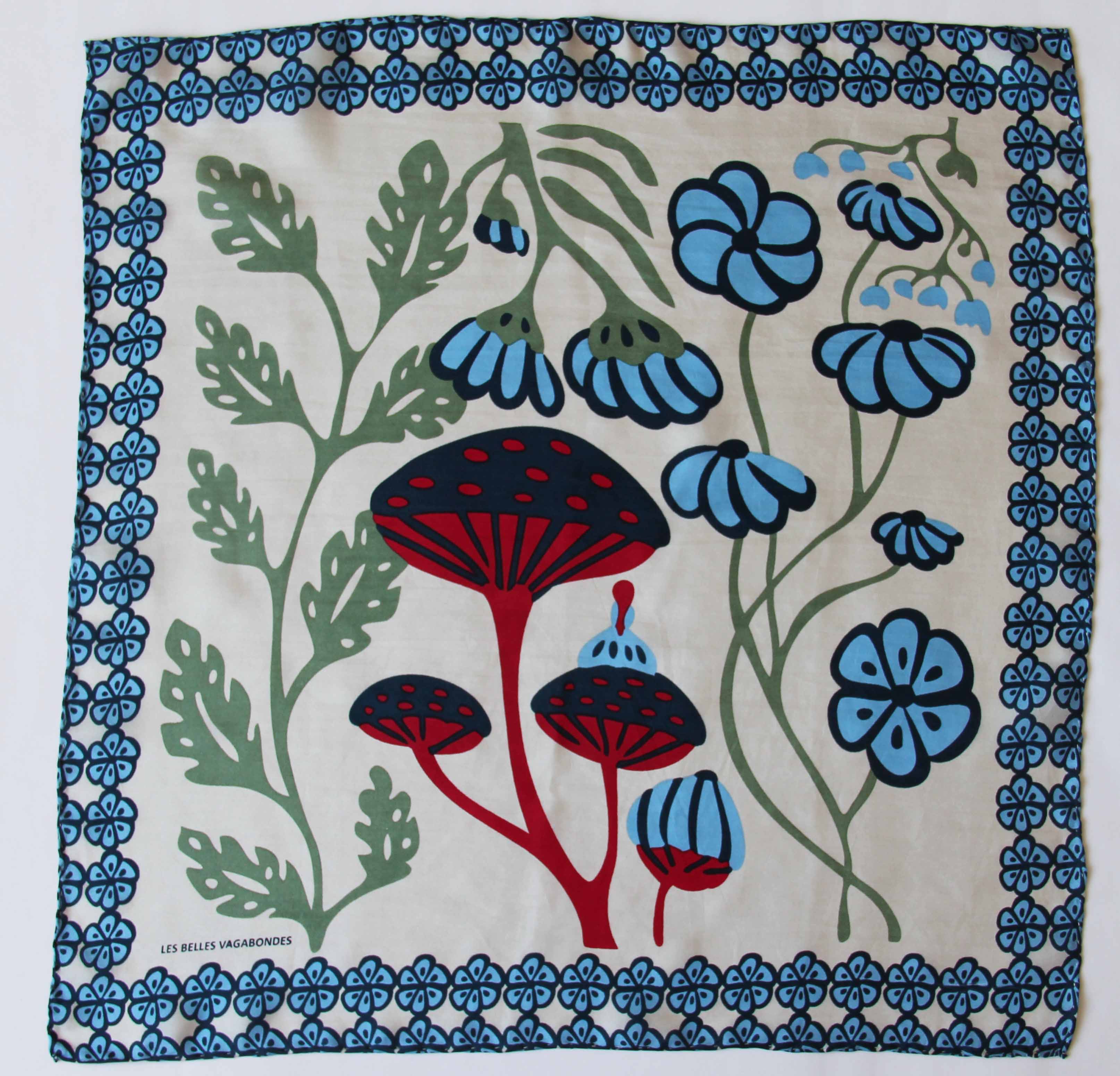 French SIlk Scarf Alice Blue