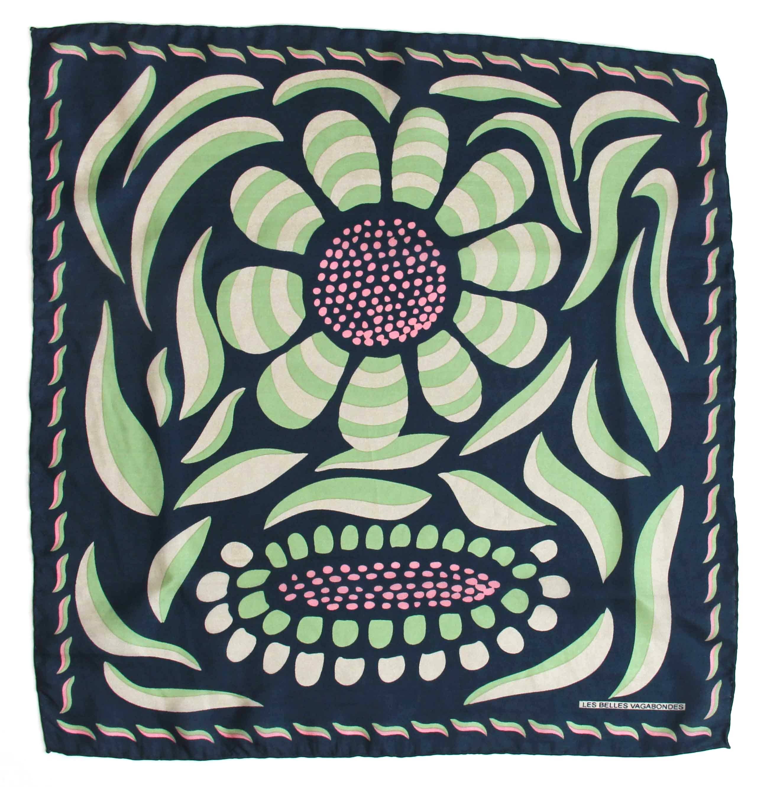 French Silk Scarf Forget-me-not Marine