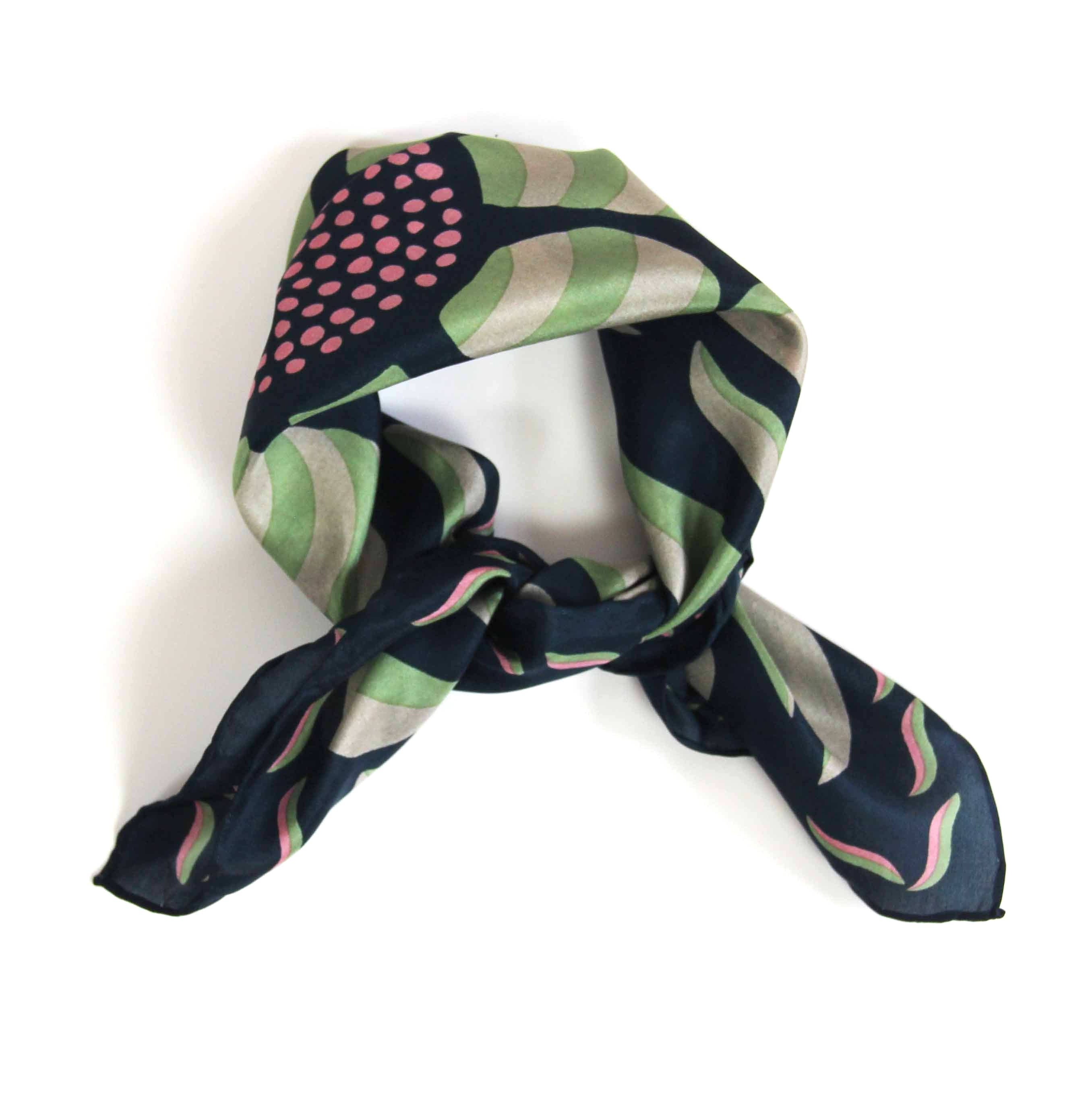 French Silk Scarf Forget-me-not Marine