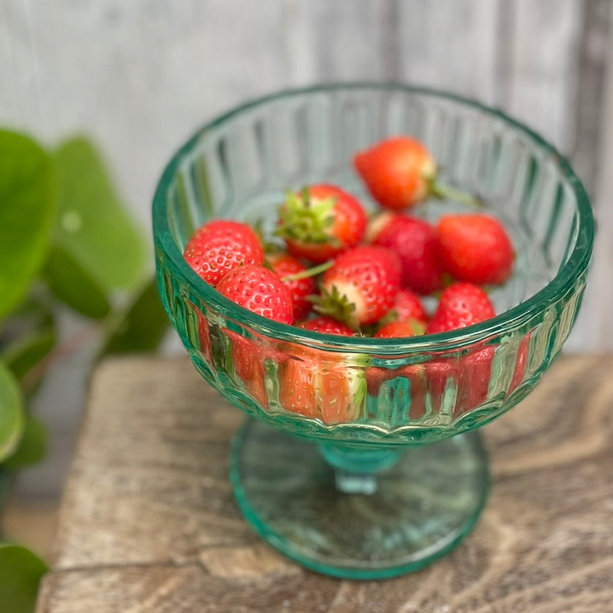 Green Glass Sundae Dish
