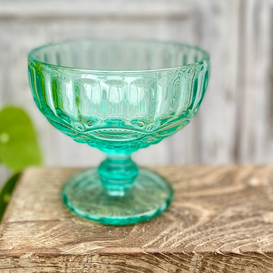 Green Glass Sundae Dish
