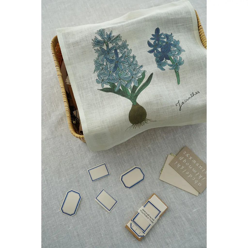 Linen Floral Hanky - Hyacinth