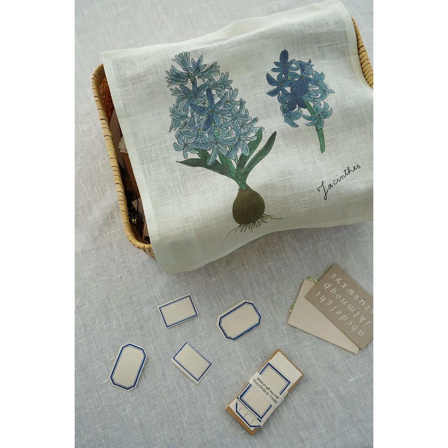 Linen Floral Hanky - Hyacinth