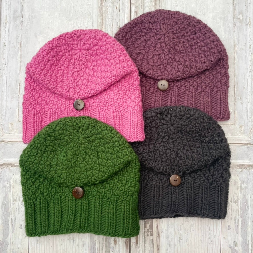 Kusan Button Down Beanie Hat