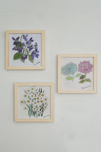 Linen Floral Hanky - Violets