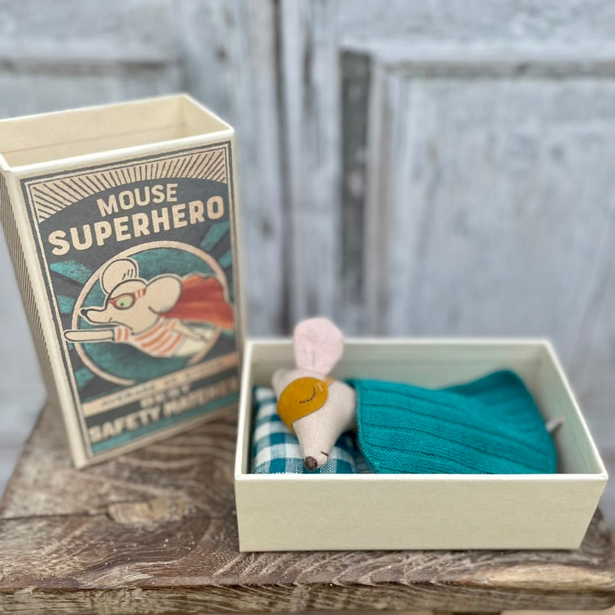 Maileg Superhero Mouse in a Matchbox