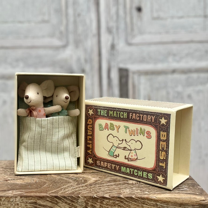 Maileg Twin Mice in a Matchbox