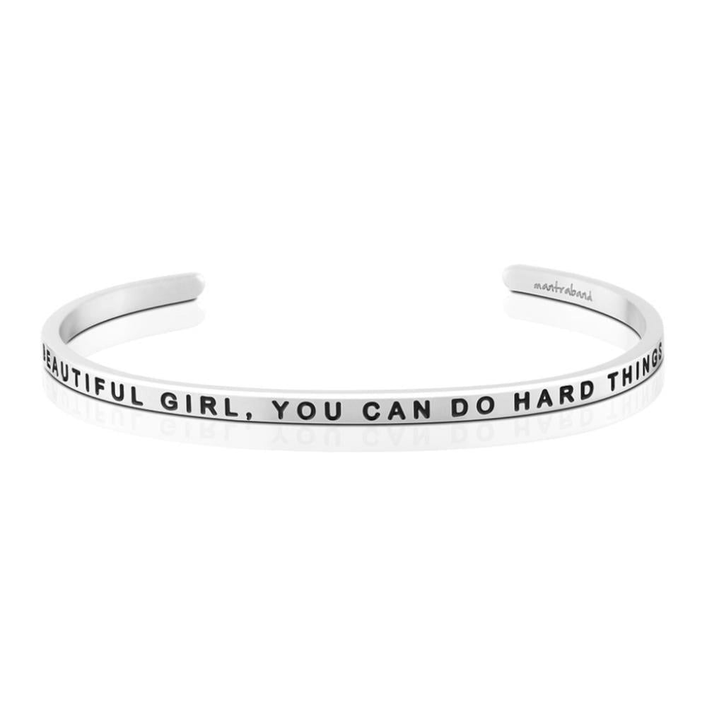 Silver MantraBand Positive Message Bangle