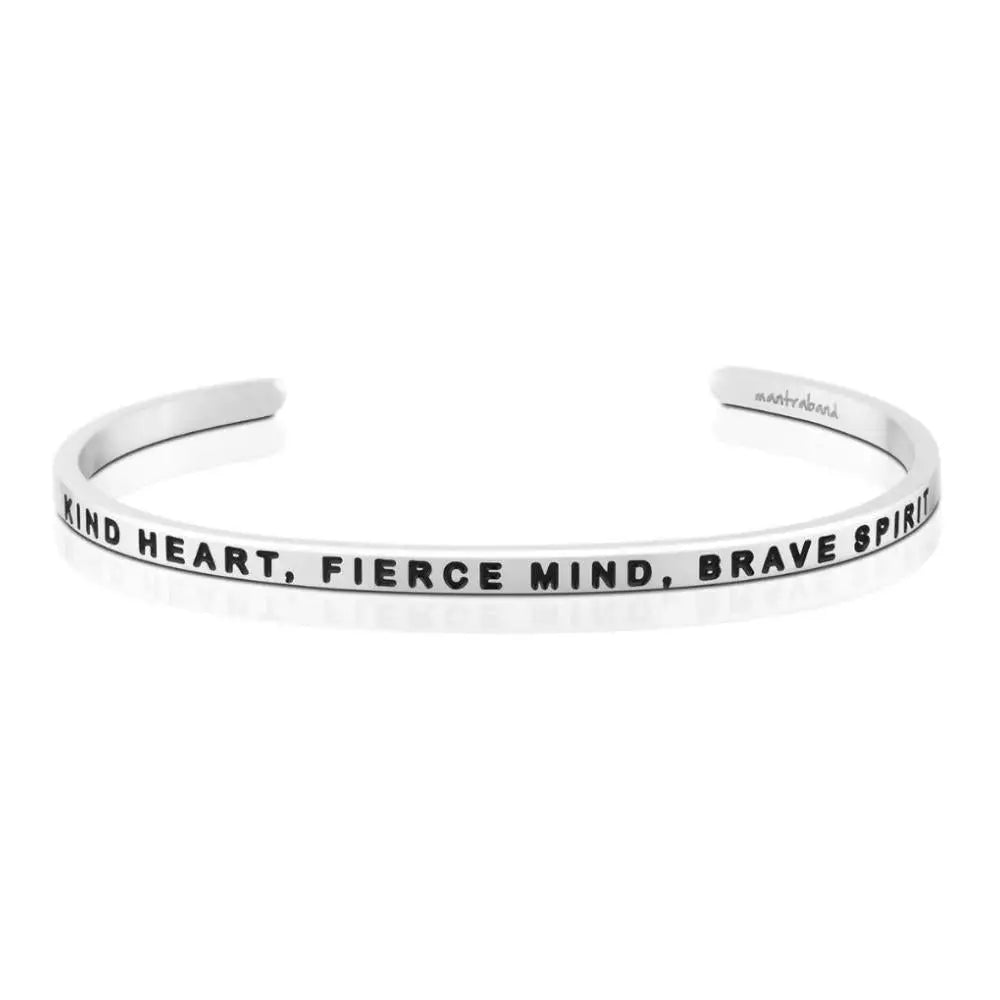 Silver MantraBand Positive Message Bangle