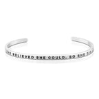 Silver MantraBand Positive Message Bangle