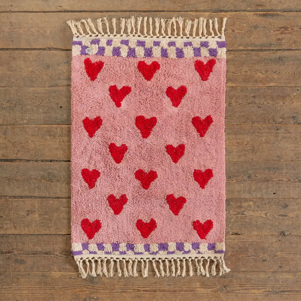 Pink and Red Recycled Cotton Rug