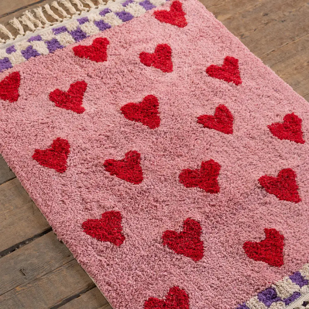 Pink and Red Recycled Cotton Rug