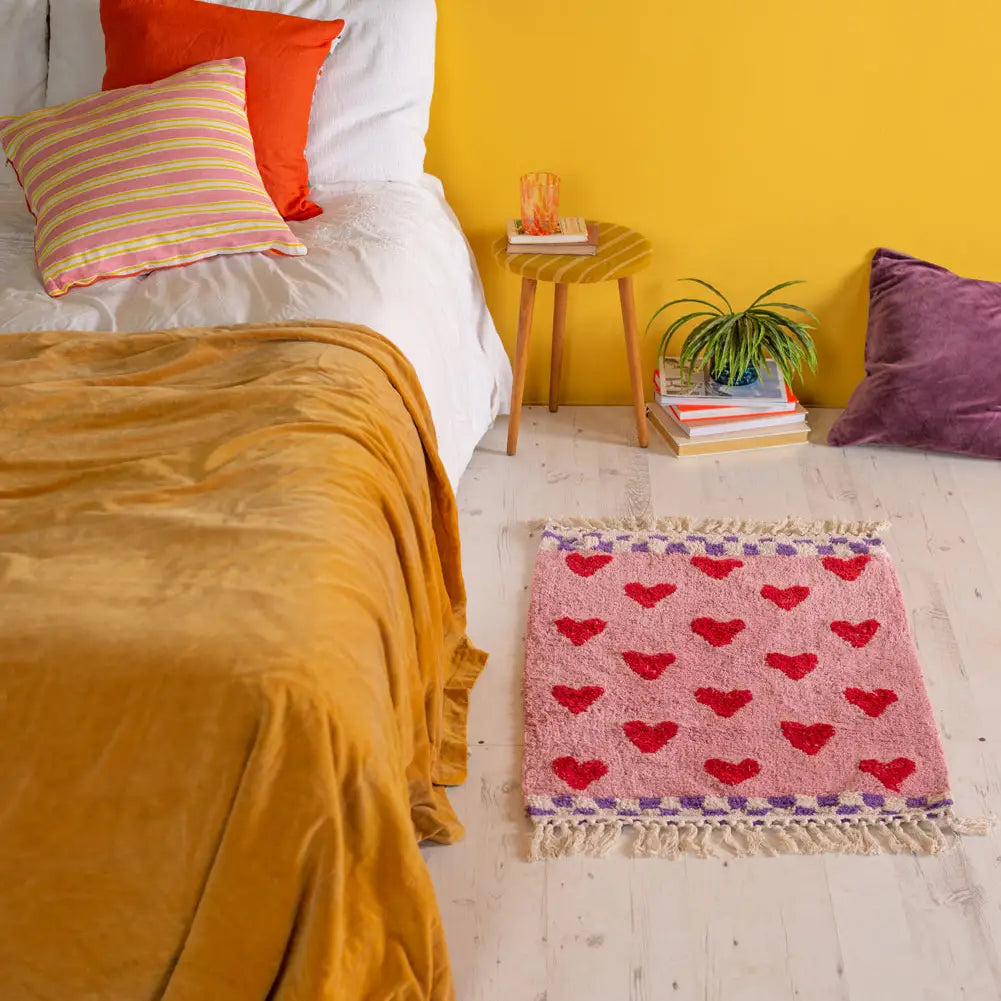 Pink and Red Recycled Cotton Rug