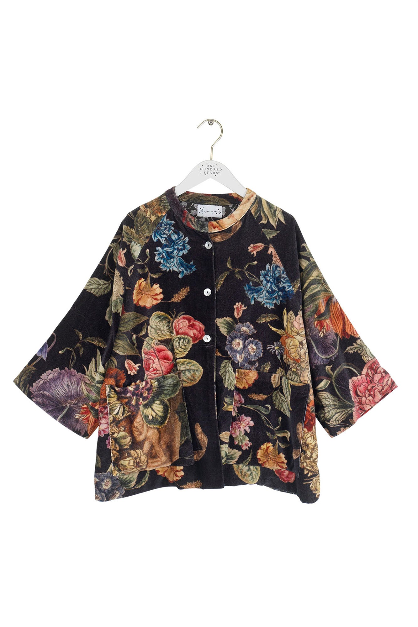 One Hundred Stars Velvet Jacket Primula Black