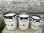Set of  3 Vintage French Enamel Storage Tins