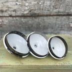 Set of  3 Vintage French Enamel Storage Tins