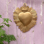 Milagro Large Flaming Heart With Crown