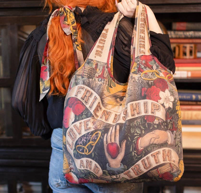 Market of Stars Friendship Love & Truth Linen Tote Bag
