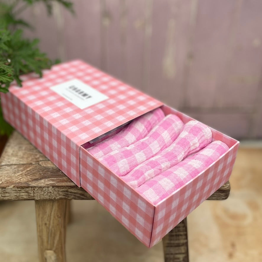 Charmy Small Pink Gingham Napkins