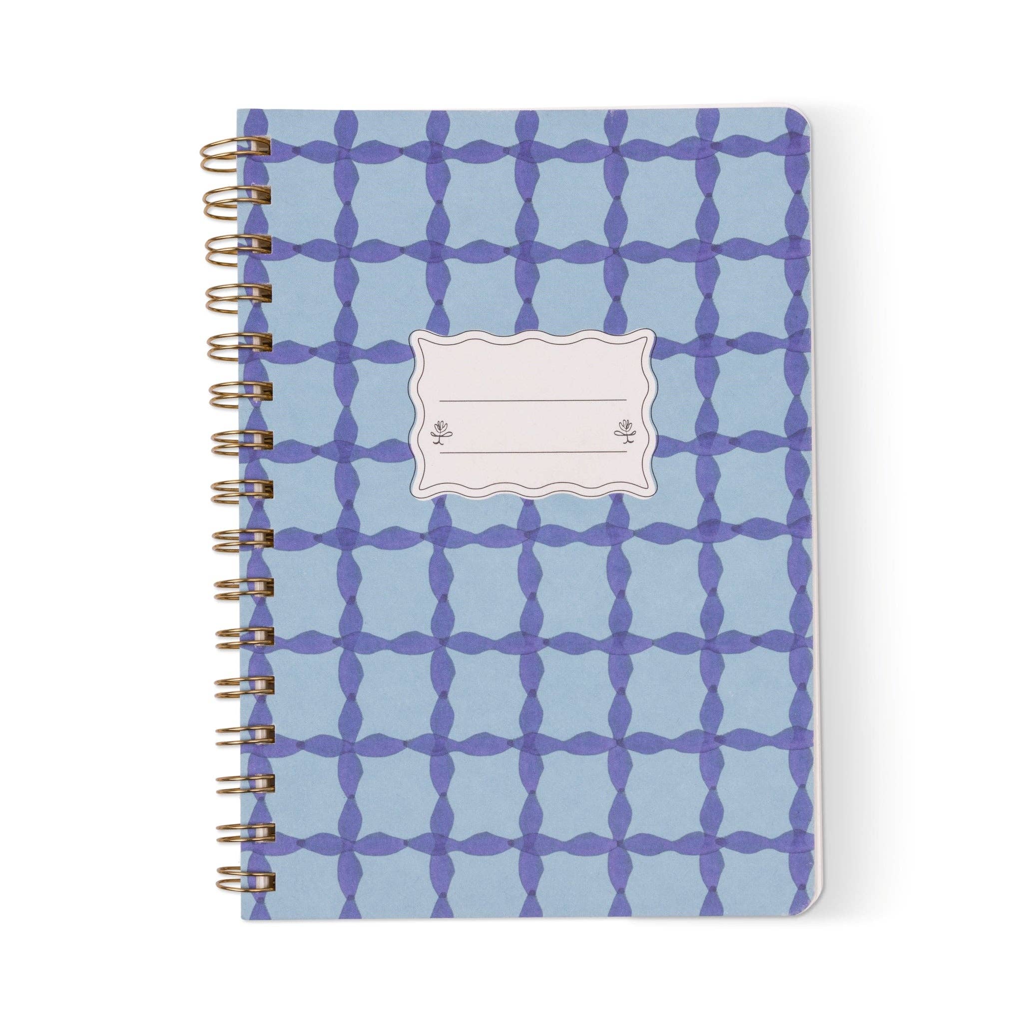 Designworks Ink Tulip A5 Notebook ~ Blue Lattice
