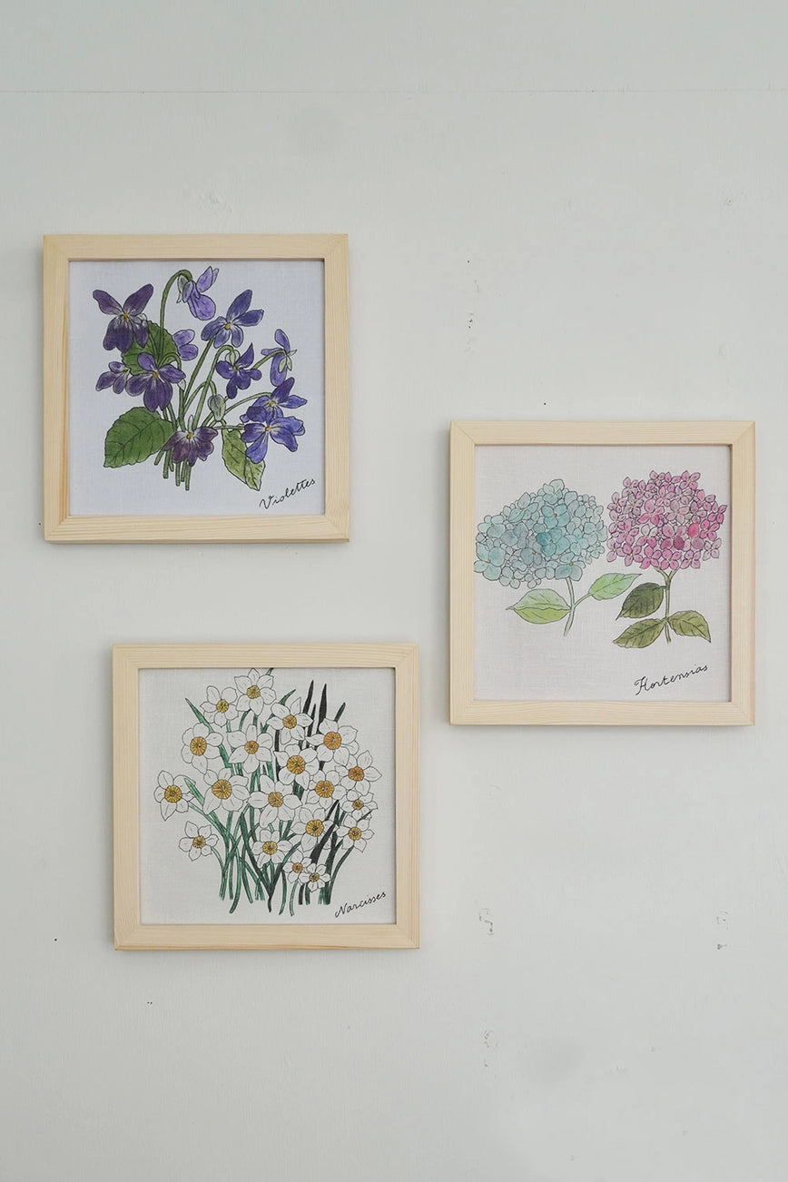 Linen Floral Hanky - Hyacinth