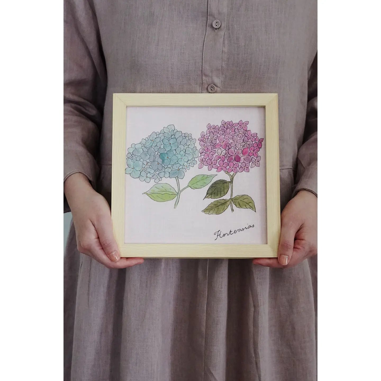 Linen Floral Hanky - Hydrangea