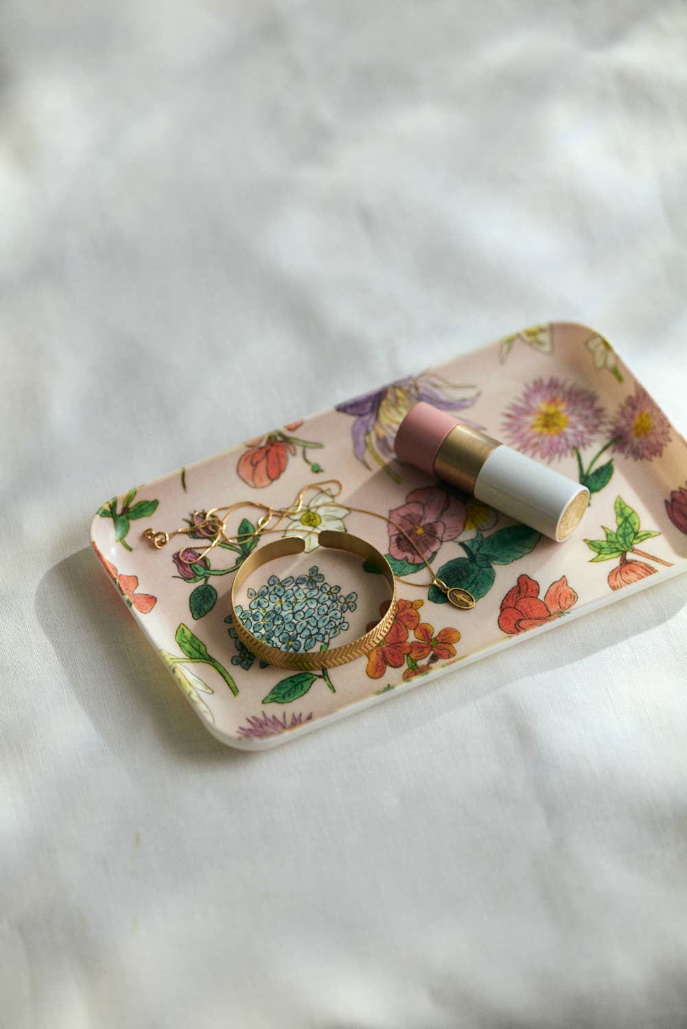 Floral Linen Tray Small