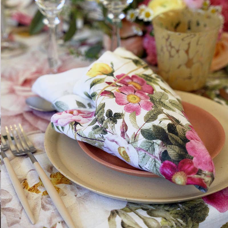Linen Napkin ~ Rose Garden