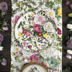 Linen Table Runner ~ Rose Garden