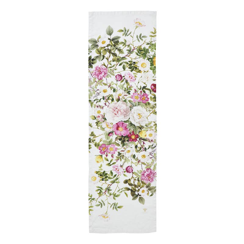 Linen Table Runner ~ Rose Garden