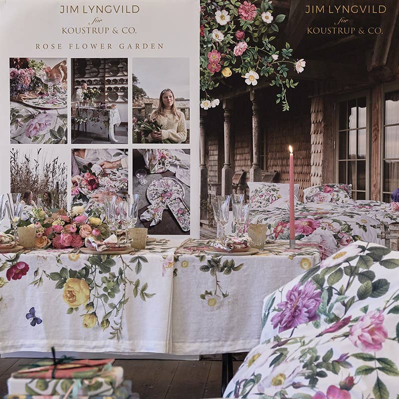 Linen Tablecloth ~ Rose Garden