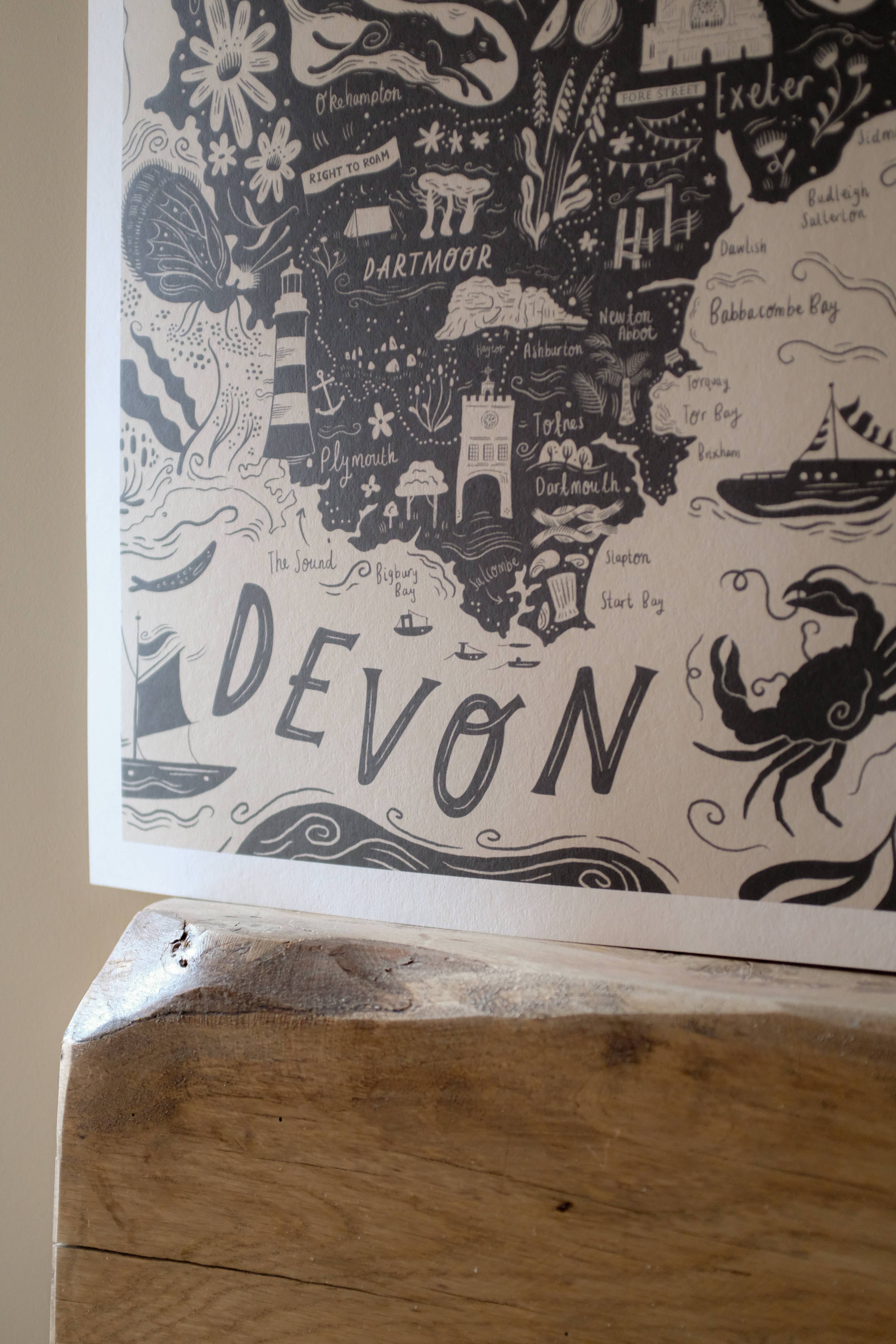 Lauren Marina Devon Map Print